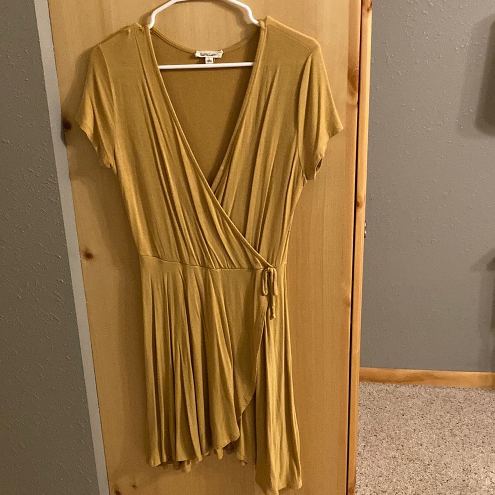 Mustard Yellow Wrap Dress